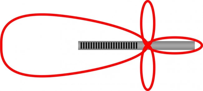 Diagram illustrating a lobar or shotgun microphone